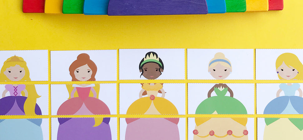 princess puzzles early learning matching activity