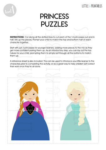 Princess Puzzles – Little Printables