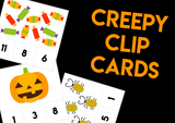 halloween number clip peg cards