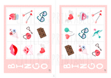 printable love theme bingo game
