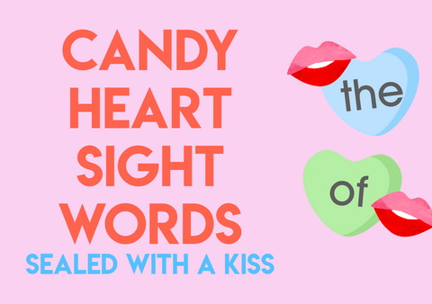 candy heart sight word reading activity